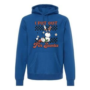 I Put Out For Santa Funny Milk And Cookie Christmas Retro Great Gift Premium Hoodie