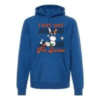 I Put Out For Santa Funny Milk And Cookie Christmas Retro Great Gift Premium Hoodie