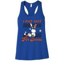 I Put Out For Santa Funny Milk And Cookie Christmas Retro Great Gift Women's Racerback Tank