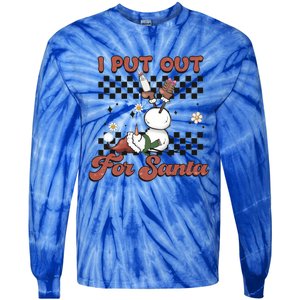 I Put Out For Santa Funny Milk And Cookie Christmas Retro Great Gift Tie-Dye Long Sleeve Shirt