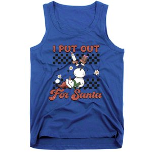 I Put Out For Santa Funny Milk And Cookie Christmas Retro Great Gift Tank Top