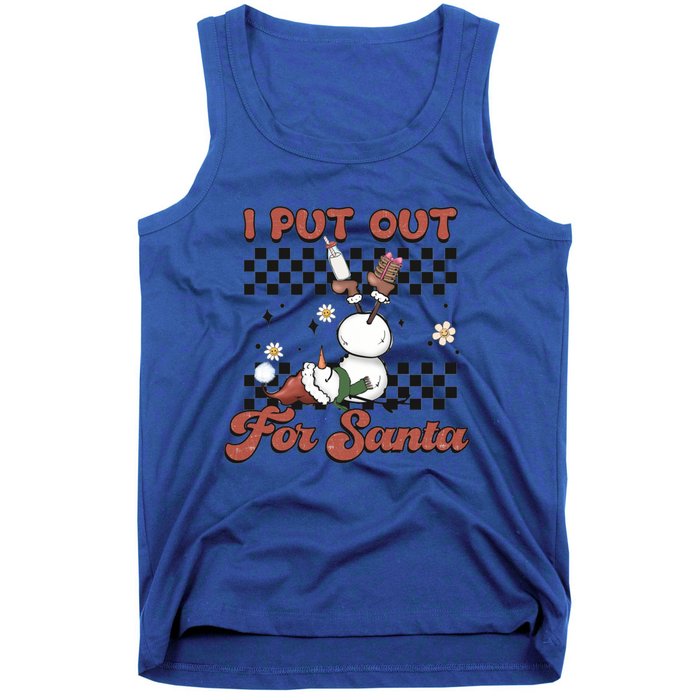 I Put Out For Santa Funny Milk And Cookie Christmas Retro Great Gift Tank Top