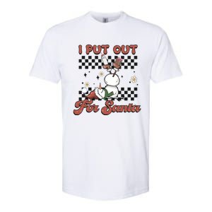 I Put Out For Santa Funny Milk And Cookie Christmas Retro Great Gift Softstyle CVC T-Shirt