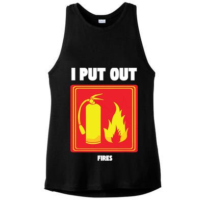 I Put Out Firefighter Fire Extinguisher I Put Out Fires Ladies PosiCharge Tri-Blend Wicking Tank