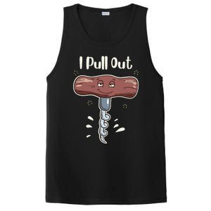 I Pull Out Wine Drinks Funny Corkscrew Meme Gift PosiCharge Competitor Tank