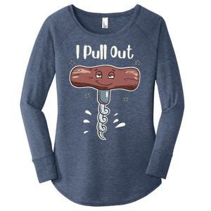 I Pull Out Wine Drinks Funny Corkscrew Meme Gift Women's Perfect Tri Tunic Long Sleeve Shirt