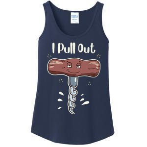 I Pull Out Wine Drinks Funny Corkscrew Meme Gift Ladies Essential Tank