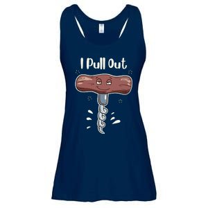 I Pull Out Wine Drinks Funny Corkscrew Meme Gift Ladies Essential Flowy Tank