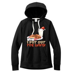 I Put Out For Santa Milk And Cookies Christmas Outfits Great Gift Women's Fleece Hoodie