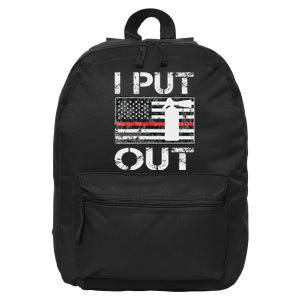 I Put Out Safety Firefighters Fireman Fire 16 in Basic Backpack