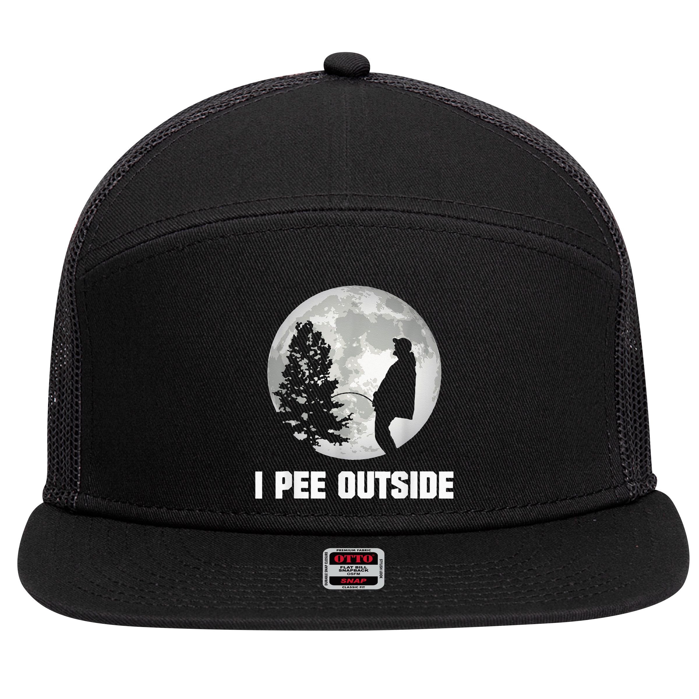 I Pee Outside I Love Peeing Outside Funny Camping 7 Panel Mesh Trucker Snapback Hat