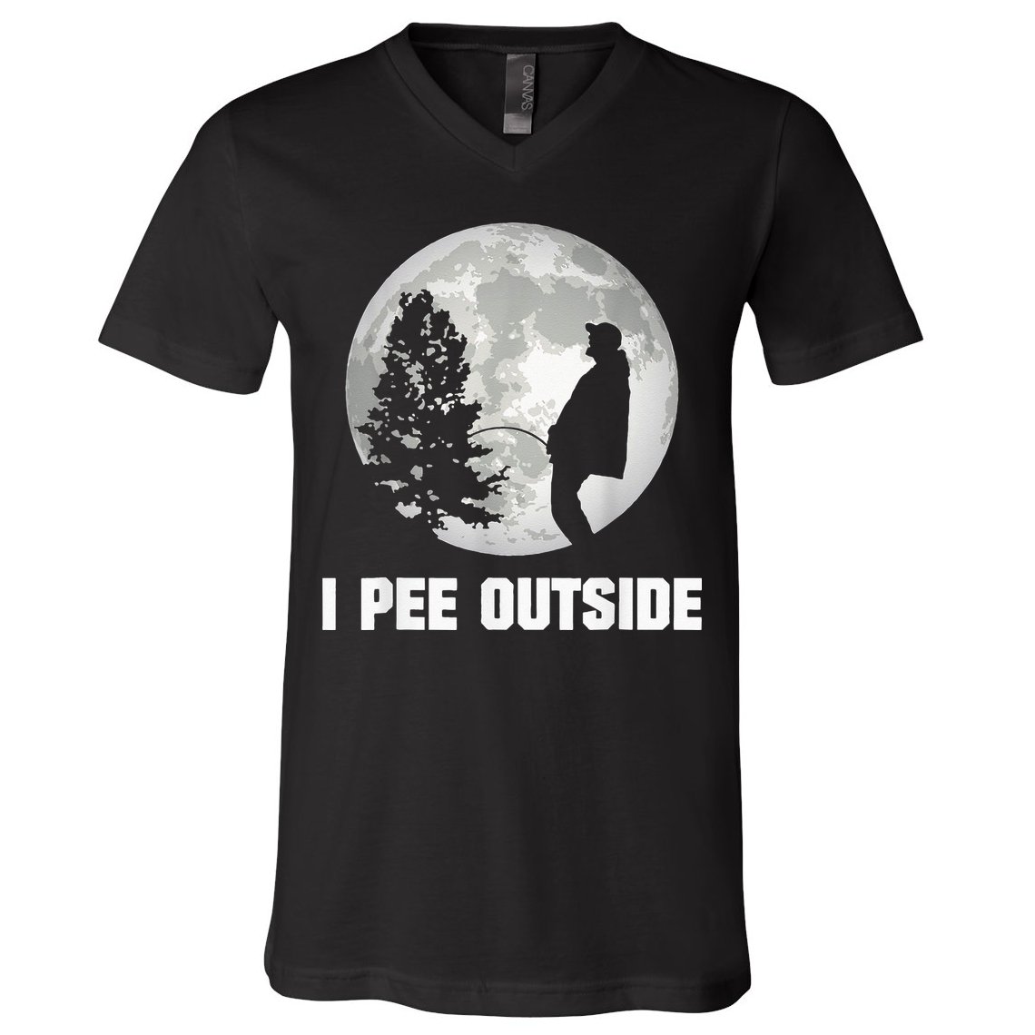 I Pee Outside I Love Peeing Outside Funny Camping V-Neck T-Shirt