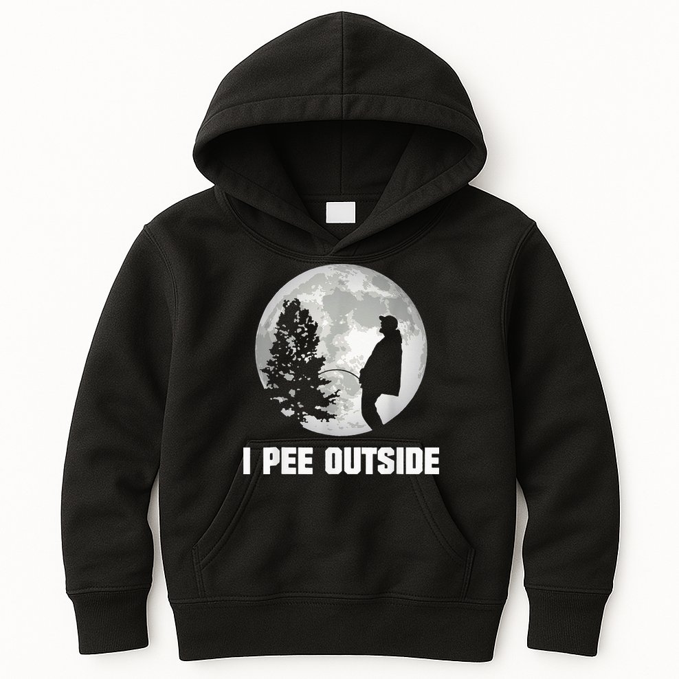 I Pee Outside I Love Peeing Outside Funny Camping Kids Hoodie