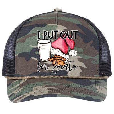 I Put Out For Santa Cookies And Milk Gift Retro Rope Trucker Hat Cap