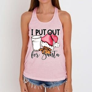 I Put Out For Santa Cookies And Milk Gift Women's Knotted Racerback Tank