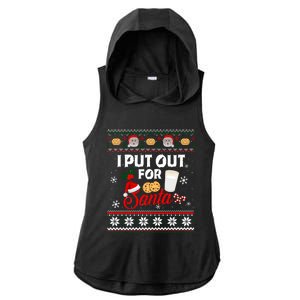 I Put Out For Santa Funny Christmas Cookies And Milk Ugly Great Gift Ladies PosiCharge Tri-Blend Wicking Draft Hoodie Tank