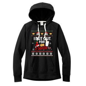 I Put Out For Santa Funny Christmas Cookies And Milk Ugly Great Gift Women's Fleece Hoodie