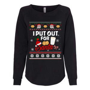 I Put Out For Santa Funny Christmas Cookies And Milk Ugly Great Gift Womens California Wash Sweatshirt