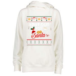 I Put Out For Santa Funny Christmas Cookies And Milk Ugly Great Gift Womens Funnel Neck Pullover Hood