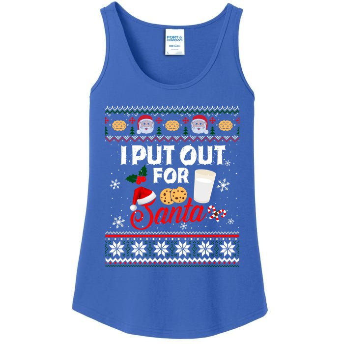 I Put Out For Santa Funny Christmas Cookies And Milk Ugly Great Gift Ladies Essential Tank