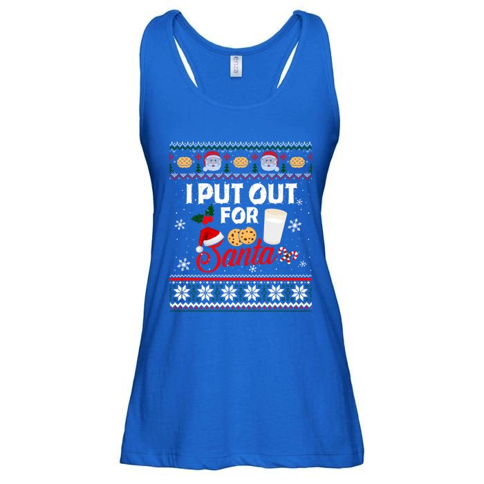 I Put Out For Santa Funny Christmas Cookies And Milk Ugly Great Gift Ladies Essential Flowy Tank