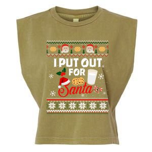 I Put Out For Santa Funny Christmas Cookies And Milk Ugly Great Gift Garment-Dyed Women's Muscle Tee