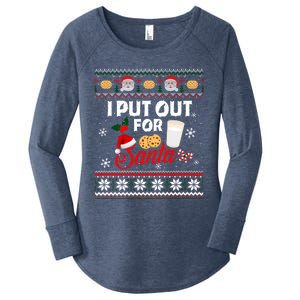 I Put Out For Santa Funny Christmas Cookies And Milk Ugly Great Gift Women's Perfect Tri Tunic Long Sleeve Shirt