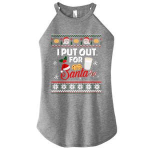 I Put Out For Santa Funny Christmas Cookies And Milk Ugly Great Gift Women's Perfect Tri Rocker Tank