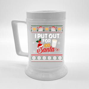 I Put Out For Santa Funny Christmas Cookies And Milk Ugly Great Gift Beer Stein