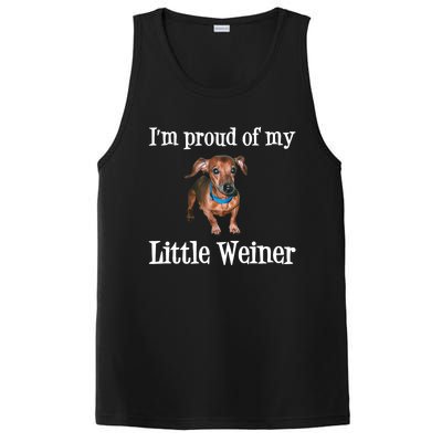 IM Proud Of My Little Weiner Funny Dachshund Dog Lover PosiCharge Competitor Tank