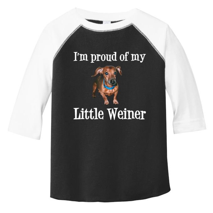 IM Proud Of My Little Weiner Funny Dachshund Dog Lover Toddler Fine Jersey T-Shirt