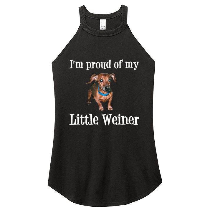 IM Proud Of My Little Weiner Funny Dachshund Dog Lover Women's Perfect Tri Rocker Tank