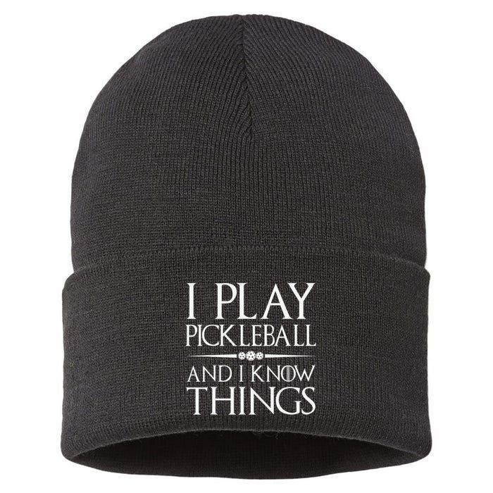 I Play Pickleball Because I Like It Not I'm Good At It Sustainable Knit Beanie