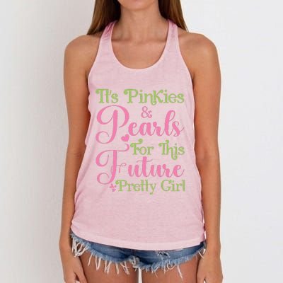 ItS Pinkies & Pearls For This Future Pretty Girl 08 Soror Women's Knotted Racerback Tank