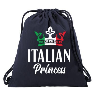 Italian Princess Proud Italian Girl Italy Flag Italian Drawstring Bag