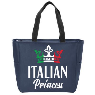 Italian Princess Proud Italian Girl Italy Flag Italian Zip Tote Bag