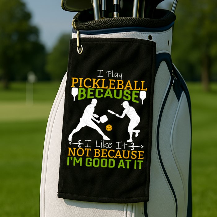 I Play Pickleball Because I Like It Not I'm Good At It Golf Towel