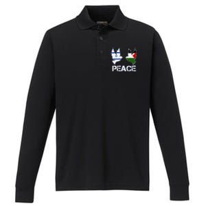 Israel Palestine Peace Friendship Pigeons gift Performance Long Sleeve Polo