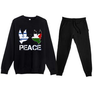 Israel Palestine Peace Friendship Pigeons gift Premium Crewneck Sweatsuit Set