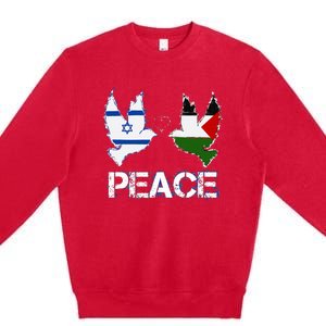 Israel Palestine Peace Friendship Pigeons gift Premium Crewneck Sweatshirt