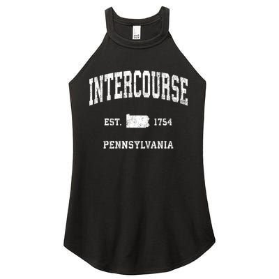 Intercourse Pennsylvania Pa Vintage Athletic Sports Women's Perfect Tri Rocker Tank