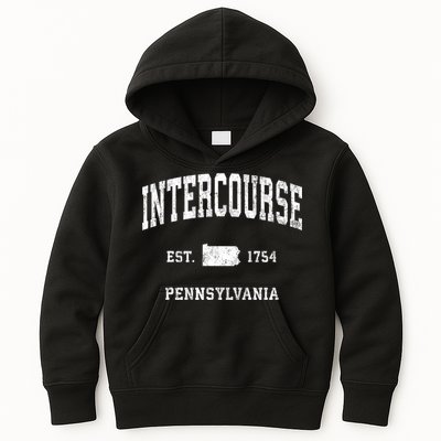 Intercourse Pennsylvania Pa Vintage Athletic Sports Kids Hoodie