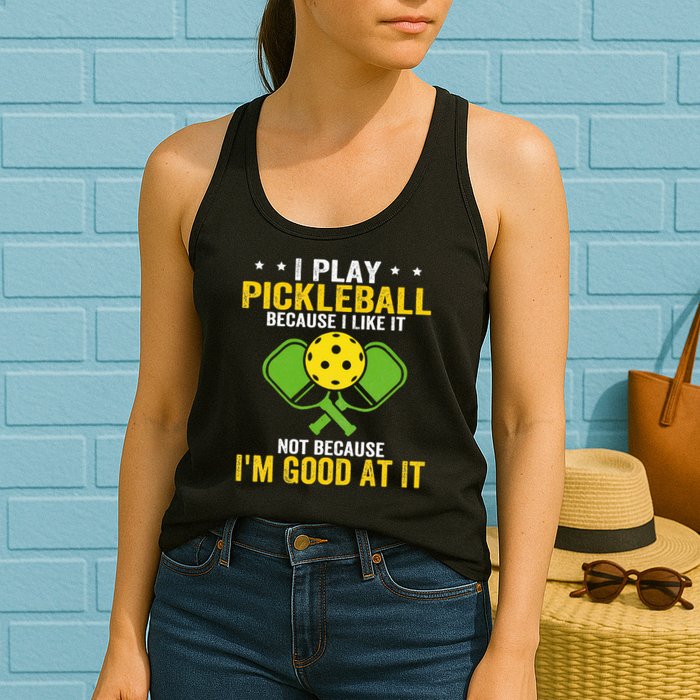 I Play Pickleball Because I Like It Not IM Good At It Womens Tank Top