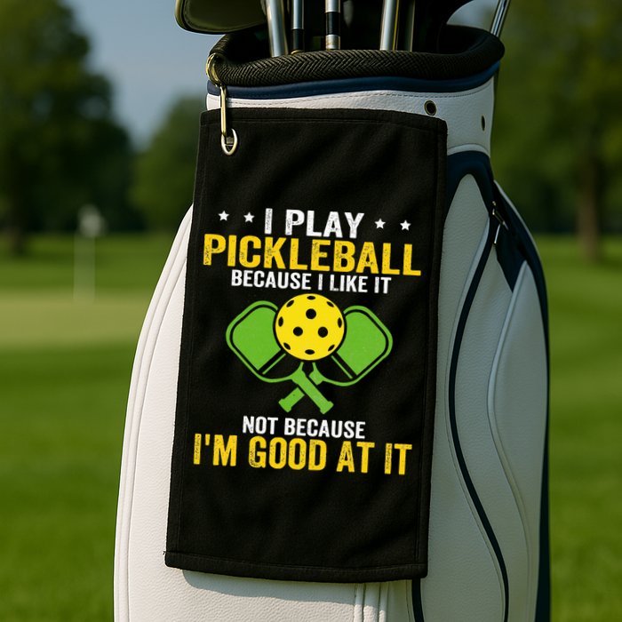 I Play Pickleball Because I Like It Not IM Good At It Golf Towel