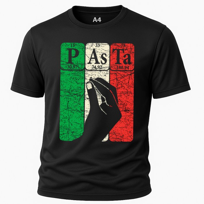 Italian Pasta Periodic Table Elements Italian Hand Gesture Cooling Performance Crew T-Shirt