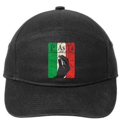 Italian Pasta Periodic Table Elements Italian Hand Gesture 7-Panel Snapback Hat