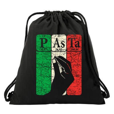 Italian Pasta Periodic Table Elements Italian Hand Gesture Drawstring Bag