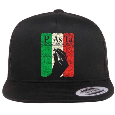 Italian Pasta Periodic Table Elements Italian Hand Gesture Flatbill Hat