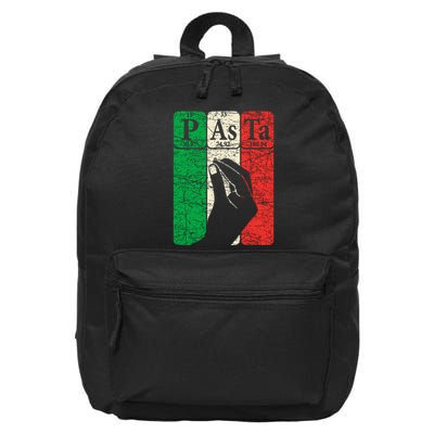 Italian Pasta Periodic Table Elements Italian Hand Gesture 16 in Basic Backpack