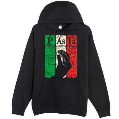Italian Pasta Periodic Table Elements Italian Hand Gesture Premium Pullover Hoodie